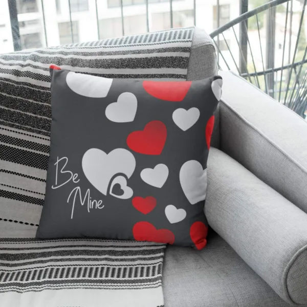 Valentine Gift Coffee Mug Be Mine Heart & Cushion Cover