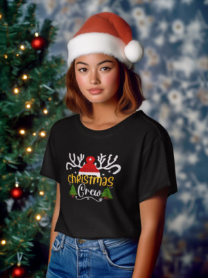 Christmas Crew Printed T-shirts For Women