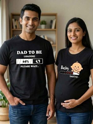 Dad to be Loading & Baby Loading Maternity Couple T-Shirts