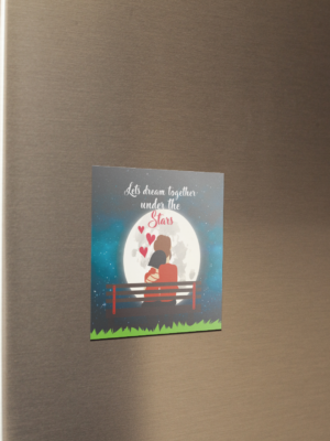 fridge-magnet-mockup-on-a-metallic-fridge-door-a14799