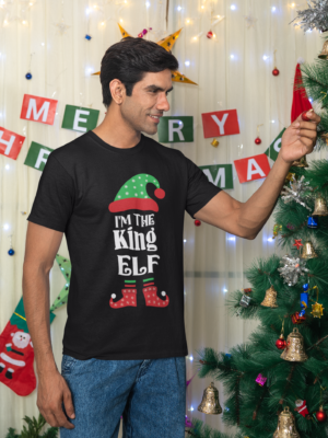 Elf Family Printed Christmas T-Shirt for Men