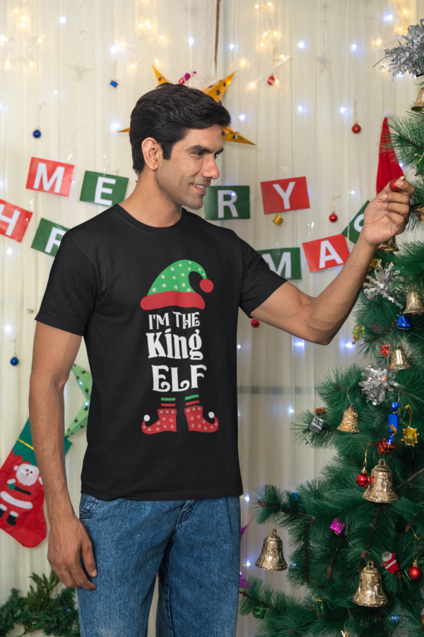 Elf Family Printed Christmas T-Shirt for Men