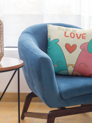 Valentine Gift Love Birds Printed Cushion Cover For Girlfriend