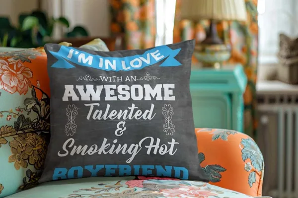 Valentine Gift Awesome Talented Smoking Hot Boyfriend Cushion Cover