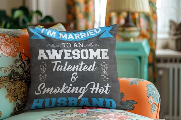 Valentine Gift Awesome Talented Smoking Hot Husband Cushion Cover