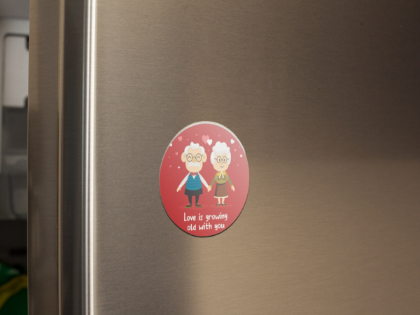 Valentine Gift Love is Growing Old with You Printed Fridge Magnet