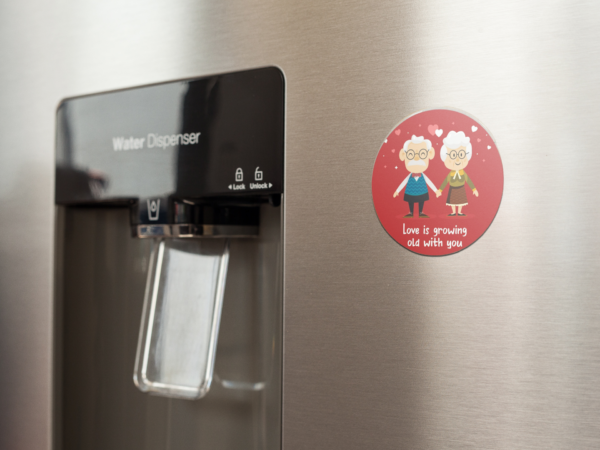 Valentine Gift Love is Growing Old with You Printed Fridge Magnet