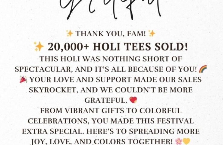 theyayacafe success on holi 2025 with 20,000+ holi t-shirt orders processed by theyayacafe