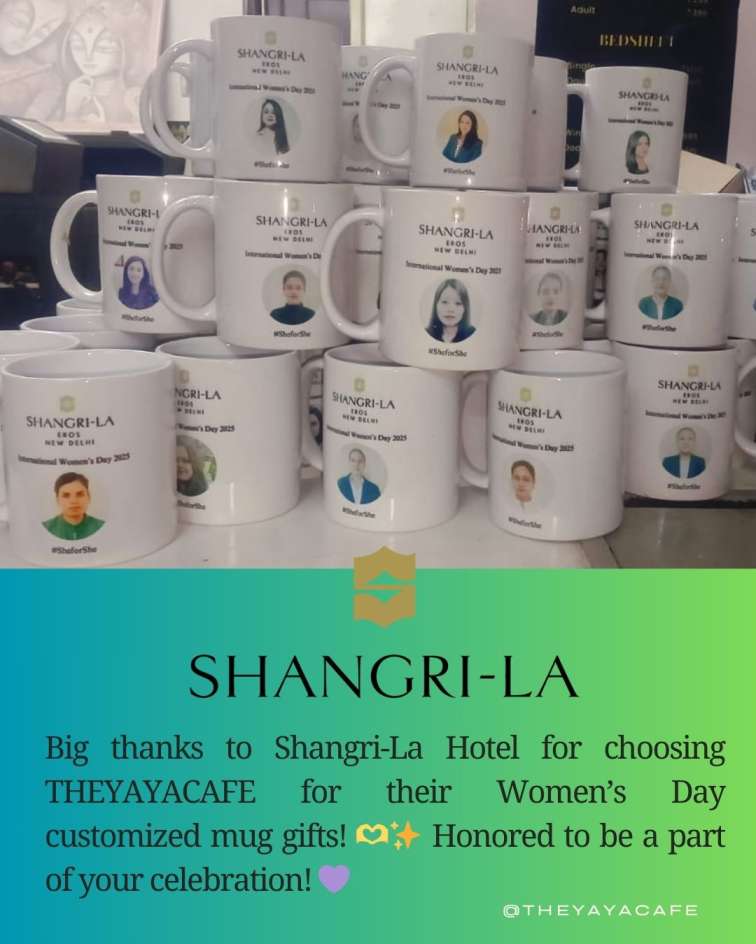 customized mugs by shangri la hotel womens day gifts