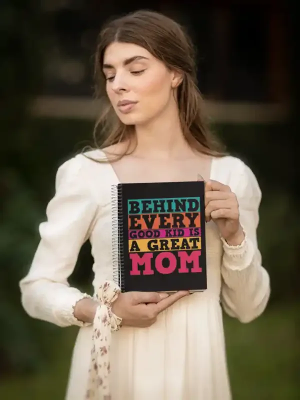 Behind Every Good Kid is a Great Mom Wirebound Notebook