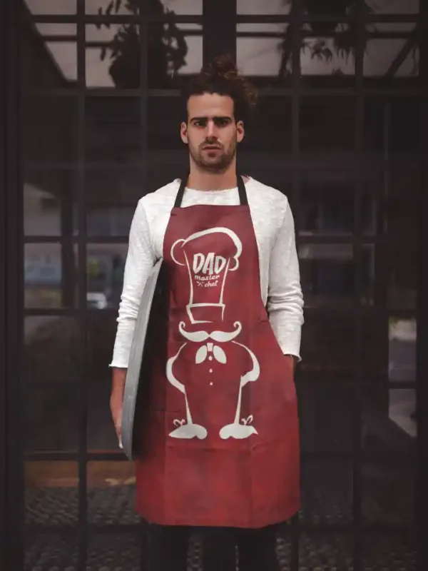 Dad Master Chef Apron With Chef Hat