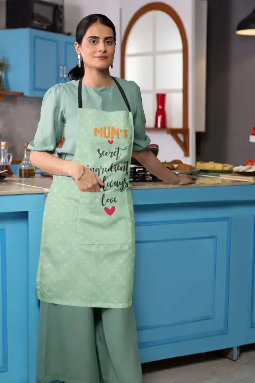 Secret Ingredient is Always Love Kitchen Apron with Chef Hat