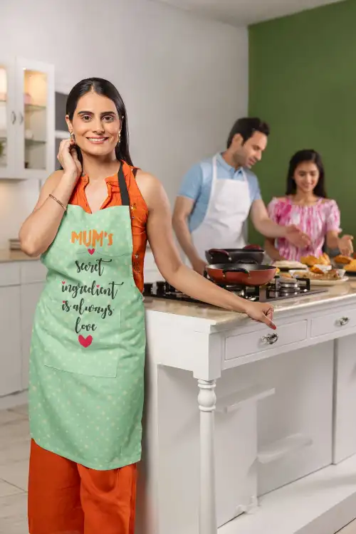 Secret Ingredient is Always Love Kitchen Apron with Chef Hat