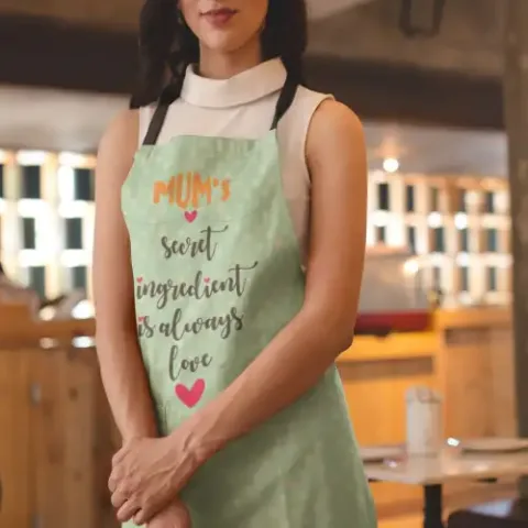 Secret Ingredient is Always Love Kitchen Apron with Chef Hat