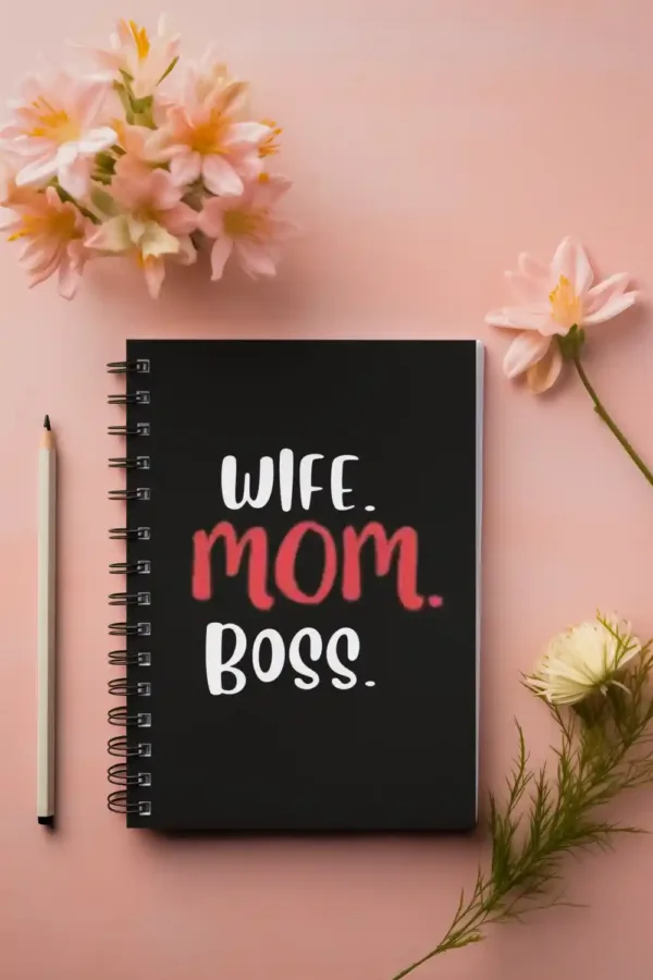Wife Mom Boss Wirebound Notebook