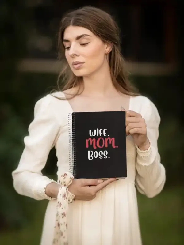 Wife Mom Boss Wirebound Notebook