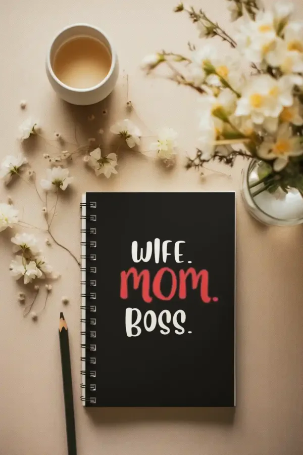Wife Mom Boss Wirebound Notebook