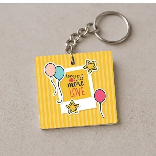 Less Sleep More Love Mom Keychain