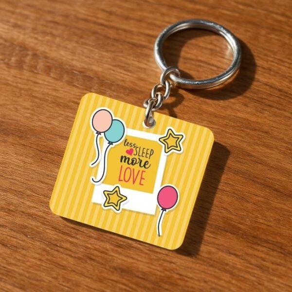 Less Sleep More Love Mom Keychain
