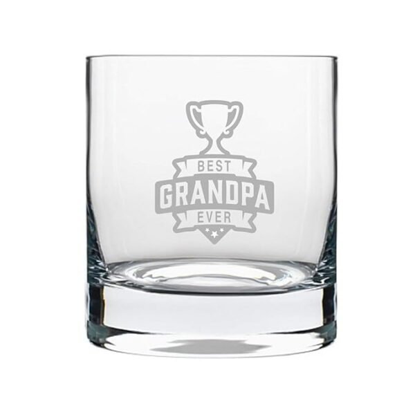 Best Grandpa Ever Engraved Whiskey Glass
