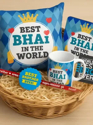 Best Bhai in The World Rakhi Gift Hamper Set