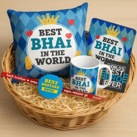 Best Bhai in The World Rakhi Gift Hamper Set
