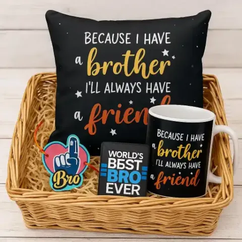 Because I Have Brother Rakhi Gift Hamper Set