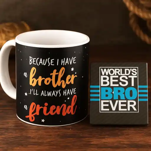 Because I Have Brother Rakhi Gift Hamper Set