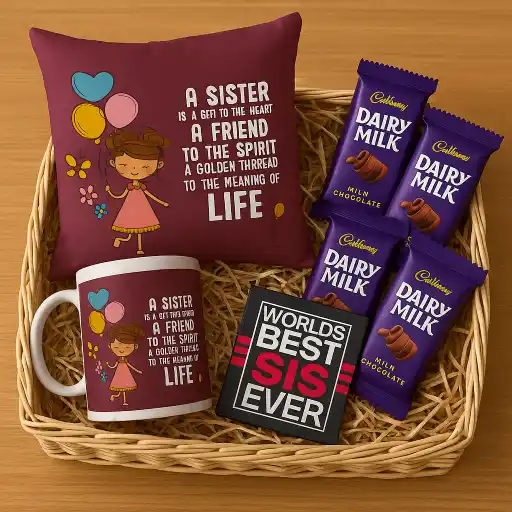 A Sister Is A Gift To Heart Rakhi Gift Hamper