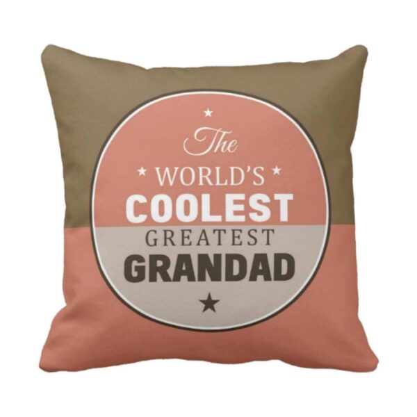 12 x 12 inches Best Dadu Ever Printed Velvet Cushion (with Filler) Throw Pillow for Grandfather