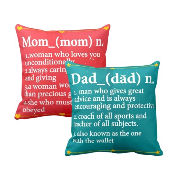 for Parents, Definition of Mom Dad Cushion Covers 24x24 inches | Wedding Marriage Mothers Fathers Day