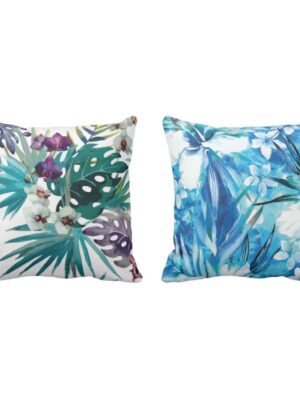 20x20 Inches Assorted Floral Abstract Pattern Printed Cotton Cushion Pillow Covers (Multicolour) - Set of 2