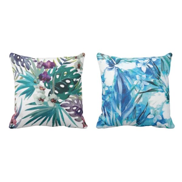 20x20 Inches Assorted Floral Abstract Pattern Printed Cotton Cushion Pillow Covers (Multicolour) - Set of 2