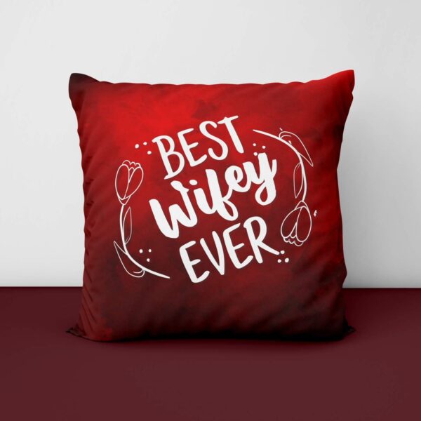 Birthday Gifts Combo for Wife, Set of 3 Hamper with Mug, Cushion Cover, Fridge Magnet - Best Wifey Ever