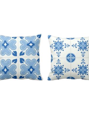 16 x 16 inch Indigo dye tie Printed Cushion Covers Set of 2 for Home Sofa