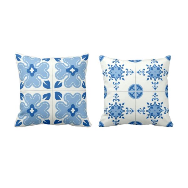 16 x 16 inch Indigo dye tie Printed Cushion Covers Set of 2 for Home Sofa