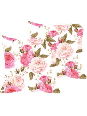 24X24 inches Set of 2 Cushion Covers Fabulous Rose Floral Flowers Printed Sofa Throw Pillows Multicolor