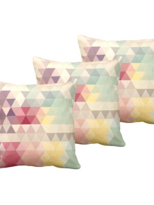 20X20 inches Set of 3 Cushion Covers Pleasurably Abstract Printed Sofa Throw Pillows Multicolor