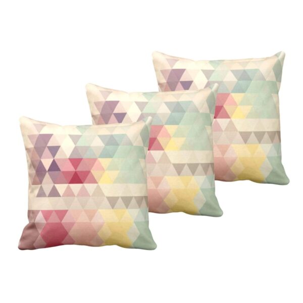 20X20 inches Set of 3 Cushion Covers Pleasurably Abstract Printed Sofa Throw Pillows Multicolor