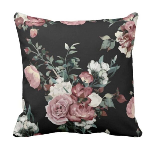 Red Rose Floral Cushion Covers 16x16 Inches | Pack of 2 Throw Pillow Covers | Floral Cushion Covers for Sofa, Couch, Chair & Home Decor |