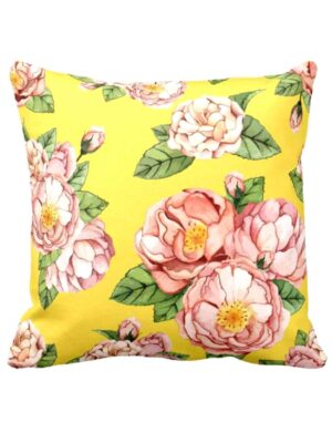 Tempting Floral Cushion Cover 24x24 Inches | Single Throw Pillow Cushion Cover | Floral Cushion Cover for Sofa, Couch, Chair & Home Decor
