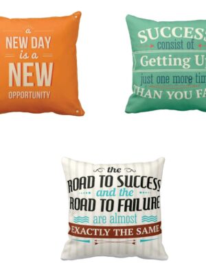 A New Day is a New Opportunity Motivational Quotes Cushion Cover Set of 3 24X24 inches