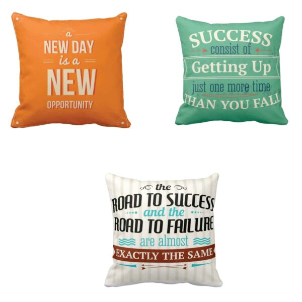 A New Day is a New Opportunity Motivational Quotes Cushion Cover Set of 3 24X24 inches