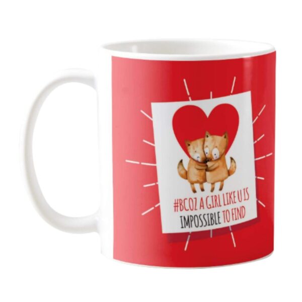 Valentine Gifts Combo for Wife Girlfriend Mug, Cushion Cover, 5 Dairy Milk Silk Chocolate Because A Girl Like You is Impossible to Find Love
