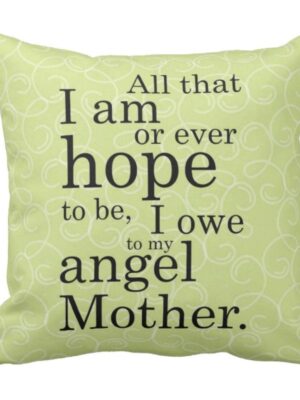 Angel Mom Gifts for Mom Cushion with Filler 12x12 inches