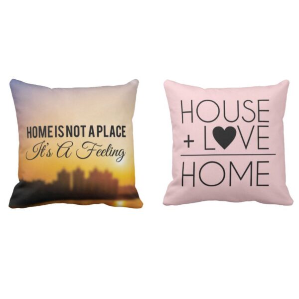 16 x 16 inches Love and Good Vibes Home Printed Cushion Covers Set of 2 Sofa