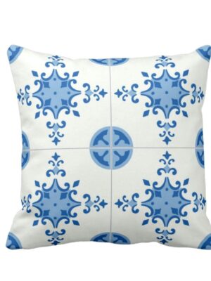 24 x 24 inch New Year Gifts Dye Indigo Printed Cushion Cover for Home Sofa