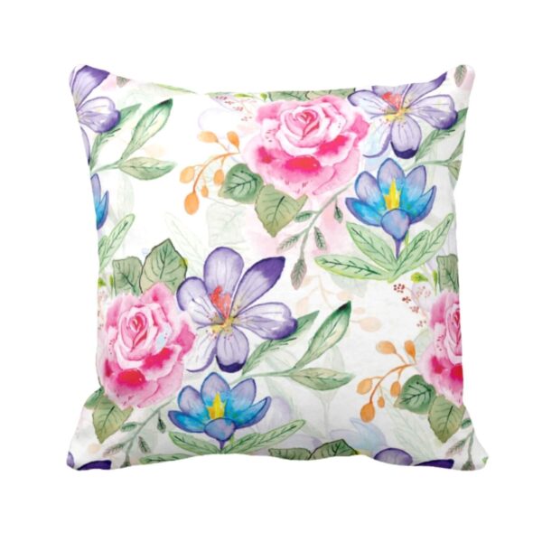 20X20 inches Set of 4 Cushion Covers Glamorous Floral Floral Flowers Printed Sofa Throw Pillows Multicolor