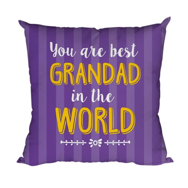 12 x 12 inches Best Dadu Ever Printed Velvet Cushion (with Filler) Throw Pillow for Grandfather