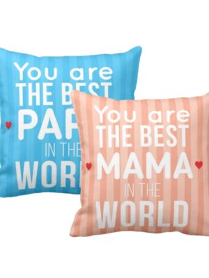 Yaya Cafe for Mom Dad, You are Best Mama Papa in The World Cushion Covers 12X12 inches | Wedding Marriage Mothers Fathers Day
